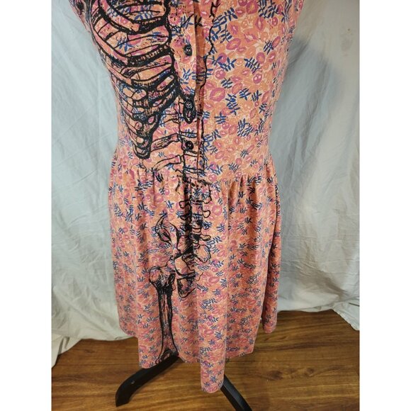 Iron Fist Pink Floral Skeleton Midi Dress - Picture 3 of 6
